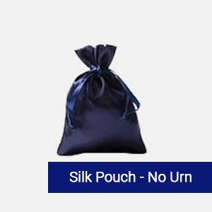 Decorative silk pouch pet memorial keepsake for ashes at Star of Texas Veterinary Hospital Austin TX